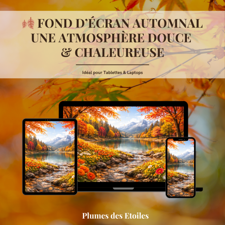 Ajoute une touche de nature à ton écran avec ce fond d’écran automnal. Création artisanale digitale apaisante et inspirée des saisons.