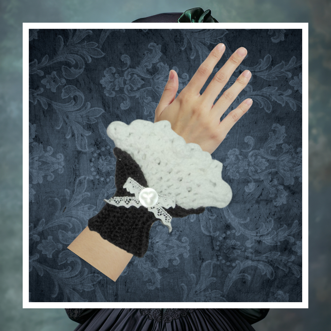 🧤 Manchettes victoriennes au crochet - Élégance & chaleur | Fait Main • Unique – Image 3
