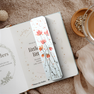 Marque-page artisanal peint à l'aquarelle avec coquelicots rouges vibrants. Papier 300g FSC, plastifié, durable. Cadeau poétique pour lecteurs. Fait main.