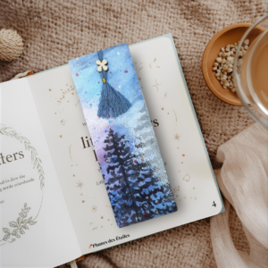 🌲 Marque-Page Sapins Enchantés – Modèle 4 | Pièce Unique Artisanale