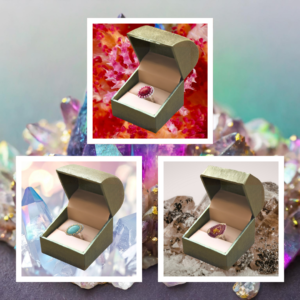 Découvre le Trio des Déesses : Laso, Méduse, Calleis — 3 bagues artisanales en pierres naturelles. Destockage limité.