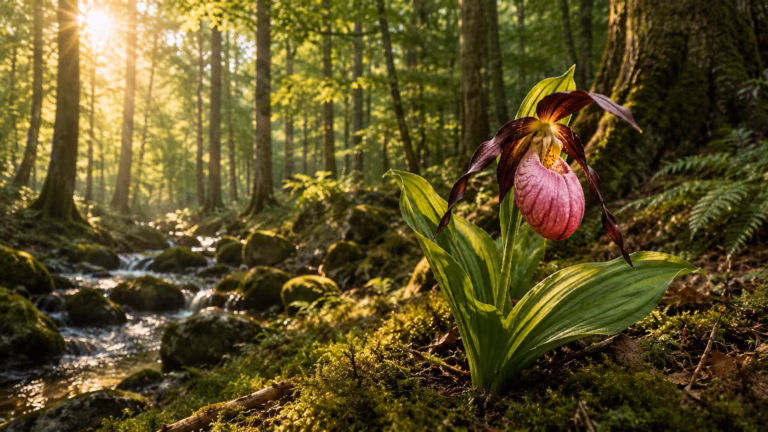 Sabot de Vénus (Cypripedium calceolus), orchidée sauvage protégée en France