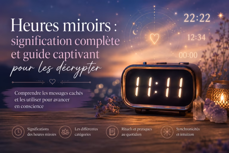 Découvre la signification des heures miroirs, triples et séquentielles, et apprend à décrypter leurs messages pour guider ta vie.