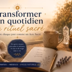 Découvre comment transformer chaque geste du quotidien en rituel sacré. Présence, lenteur, intention : une pratique spirituelle douce pour vivre pleinement chaque jour.