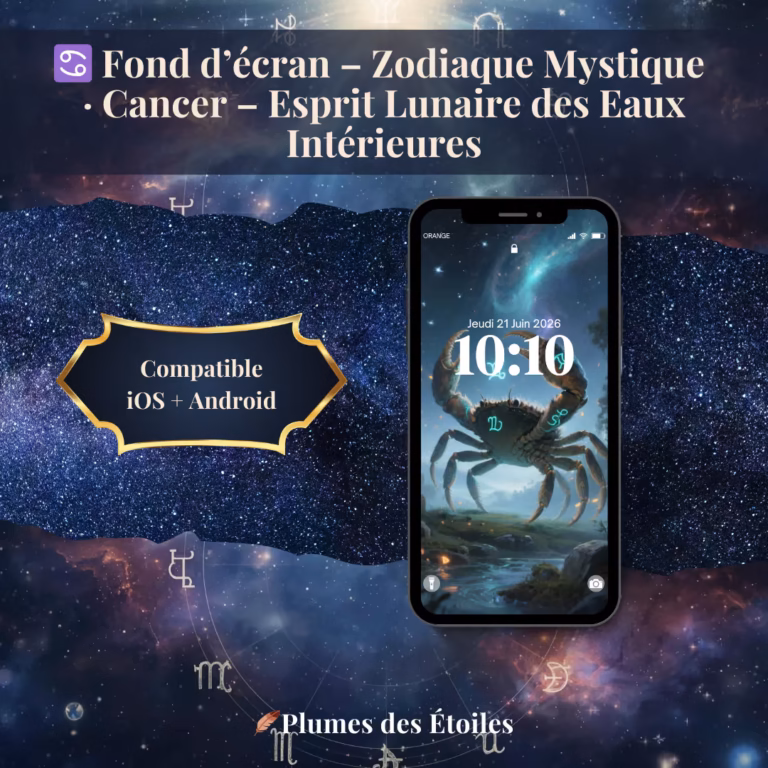 ♋ Fond d'écran Digital – Zodiaque Mystique · Cancer – Esprit Lunaire des Eaux Intérieures