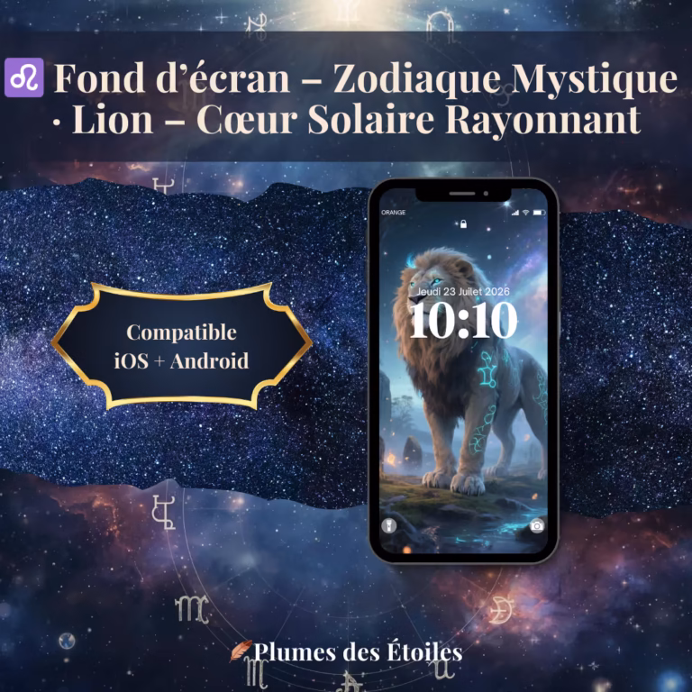 ♌ Fond d'écran Digital – Zodiaque Mystique · Lion – Cœur Solaire Rayonnant