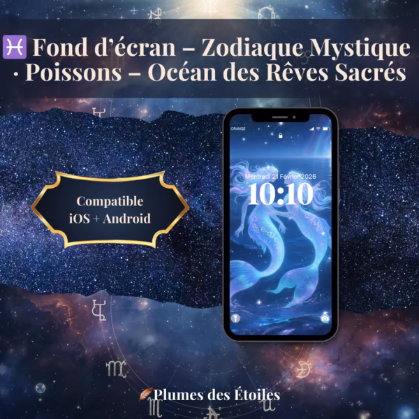 ♓ Fond d’écran Digital – Zodiaque Mystique · Poissons – Océan des Rêves Sacrés