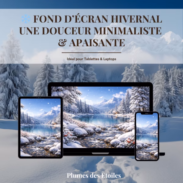 Ajoute une touche de nature à ton écran avec ce fond d’écran hivernal. Création artisanale digitale apaisante et inspirée des saisons.