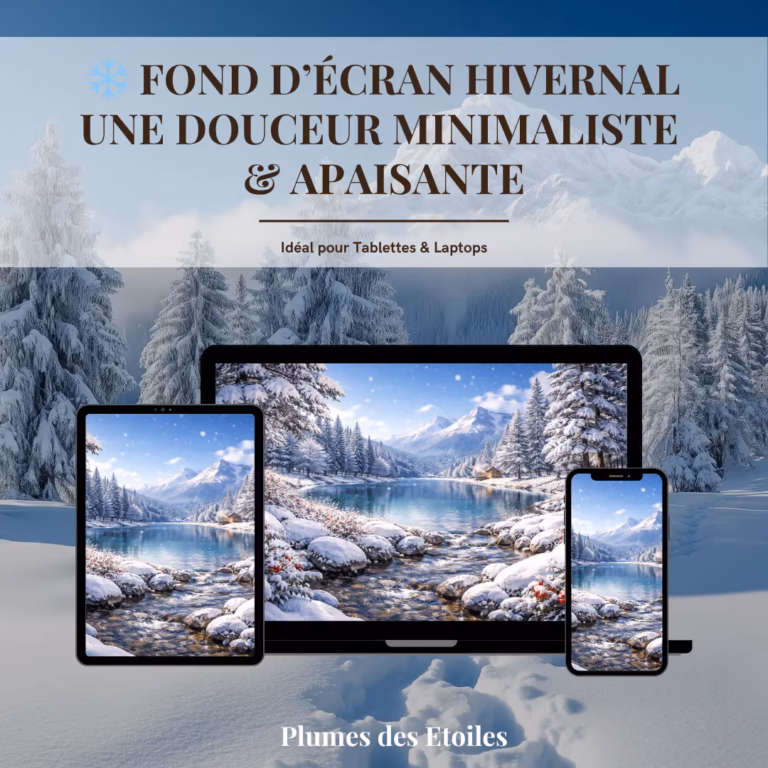 Ajoute une touche de nature à ton écran avec ce fond d’écran hivernal. Création artisanale digitale apaisante et inspirée des saisons.