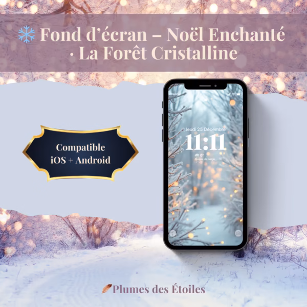 ❄️ Découvre le fond d’écran « La Forêt Cristalline » : teintes pastel, lumières nacrées, ambiance féerique. Idéal pour iPhone & Android. Parfait pour décembre, Noël, rituels et ambiances d’hiver. Télécharge-le maintenant.