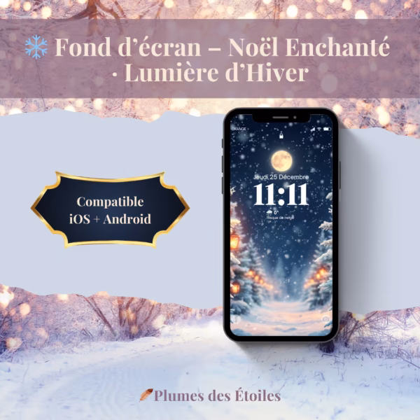 ❄️ Découvre le fond d’écran « Lumière d’Hiver » : guirlandes dorées, lumières chaudes, ambiance féerique. Idéal pour iPhone & Android. Parfait pour le Noël, les rituels et les moments de réconfort. Télécharge-le maintenant.