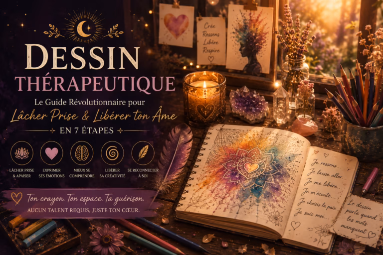 Découvre le pouvoir du dessin thérapeutique pour guérir et libérer tes émotions. Guide complet avec exercices simples, bienfaits scientifiques et conseils pour débuter sans talent.