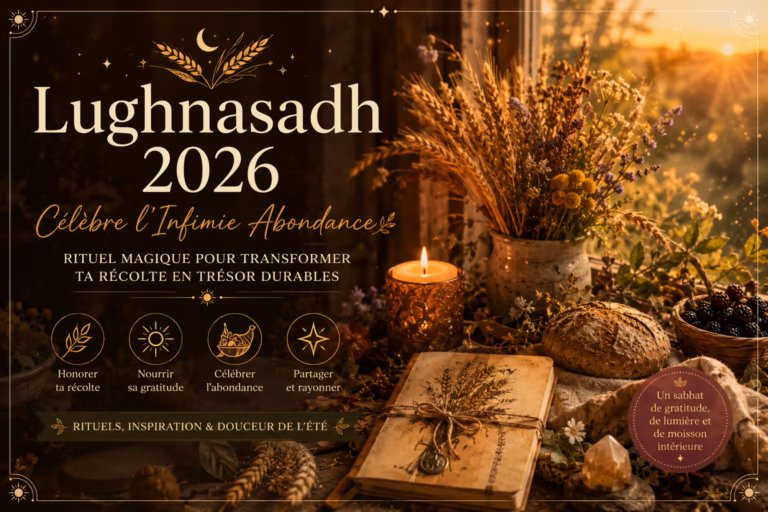 Lughnasadh 2026 approche : découvre la symbolique de la première moisson, un rituel doux pour célébrer ton abondance et récolter ce que tu as semé cette année.