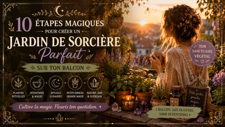 Pas besoin d'un grand jardin pour cultiver la magie. Découvre 10 étapes simples pour créer ton propre jardin de sorcière sur un balcon, même petit.
