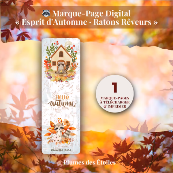 Évade-toi durant tes lectures avec ce marque-page digital Ratons Rêveurs : un signet poétique en PDF haute résolution à imprimer chez toi.