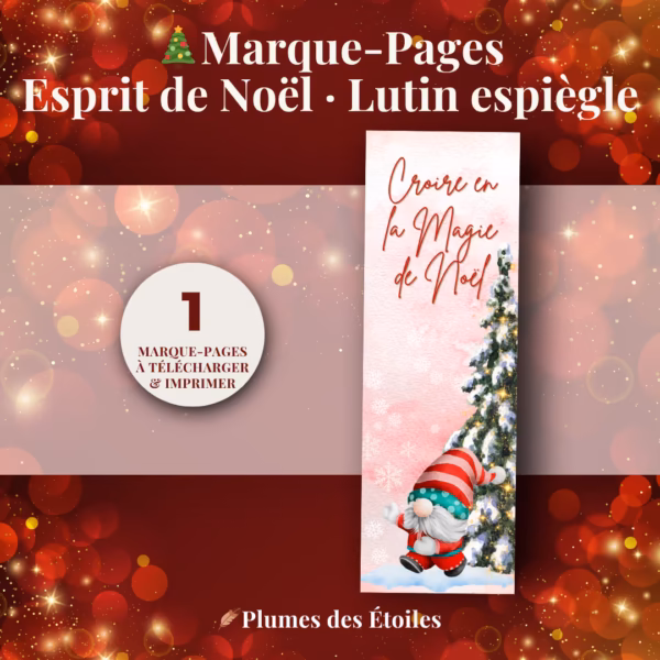 nsuffle de la joie et de la malice à tes lectures avec ce marque-page digital Lutin Espiègle : un signet poétique en PDF à imprimer.