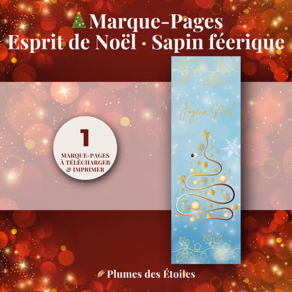 Vis une petite aventure magique durant tes lectures avec ce marque-page digital Sapin Féerique : un signet poétique en PDF à imprimer.